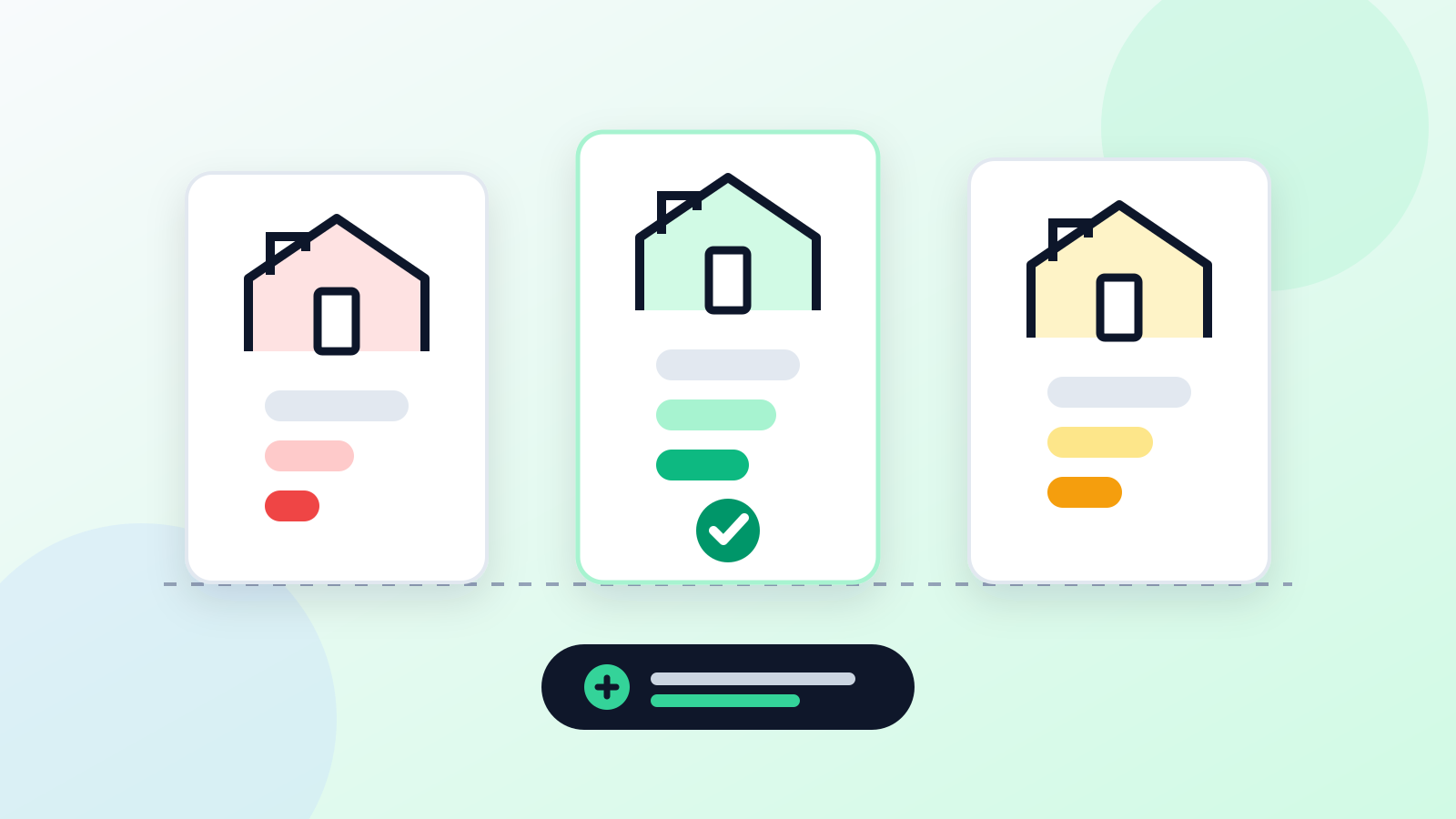 Illustration comparing cash flow across three rental homes